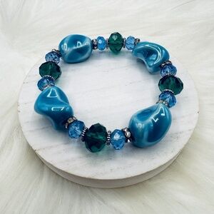 Colorful Beaded Glass Fashion Statement Stackable Bracelet Style 3